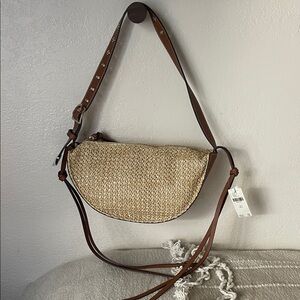 Anthropologie Dolce Vita Monaco Raffia Shoulder Bag. NWT